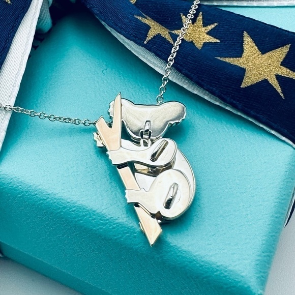 LIMITED Tiffany & Co. Save the Wild Koala Necklace in 18K Rose Gold and Silver - Picture 5 of 10